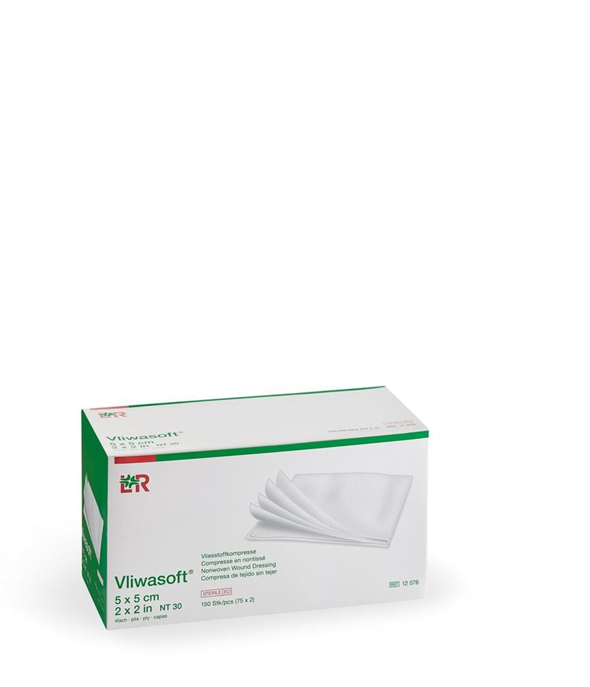 Vliwasoft Set NW Kompressen 8 5x5cm 4-fach 75 x 2 Stk