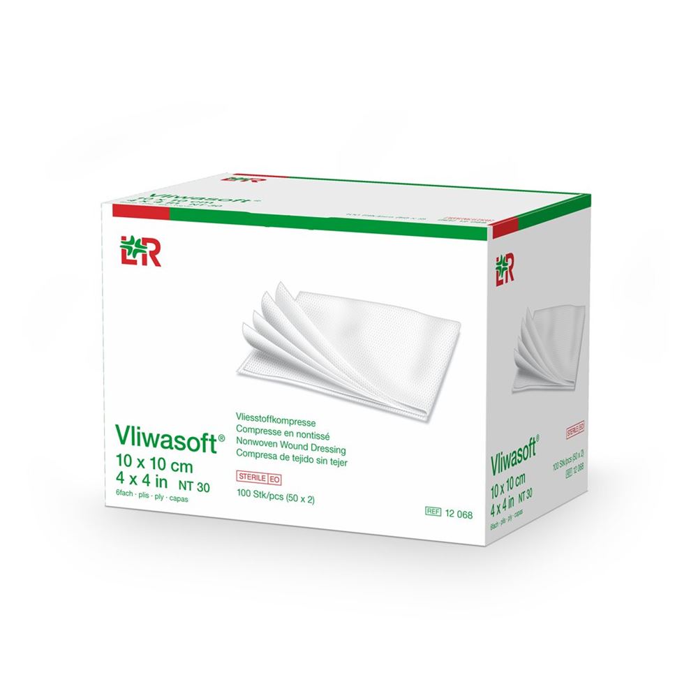 Vliwasoft Vliesstoffkompressen 10x10cm 6-lagig steril 50 x 2 Stk