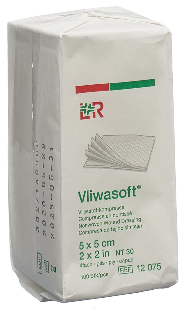 Vliwasoft Vliesstoffkompressen 5x5cm 4-lagig 100 Stk