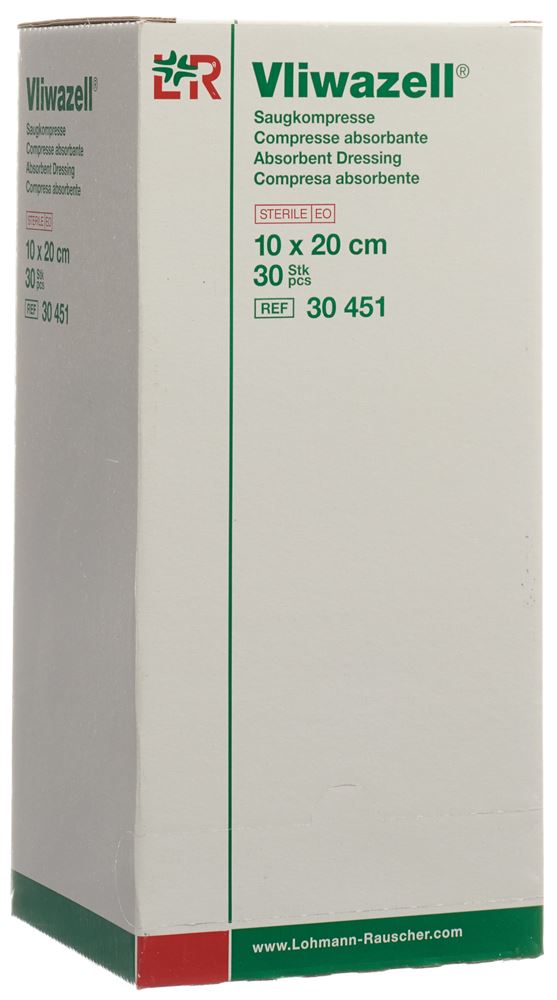 Vliwazell Saugkompresse 10x20cm steril 30 Stk