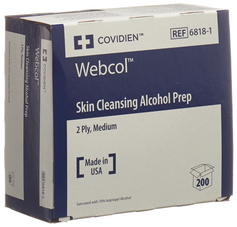 Webcol Alkoholtupfer 3.3x3.1cm steril 200 Stk