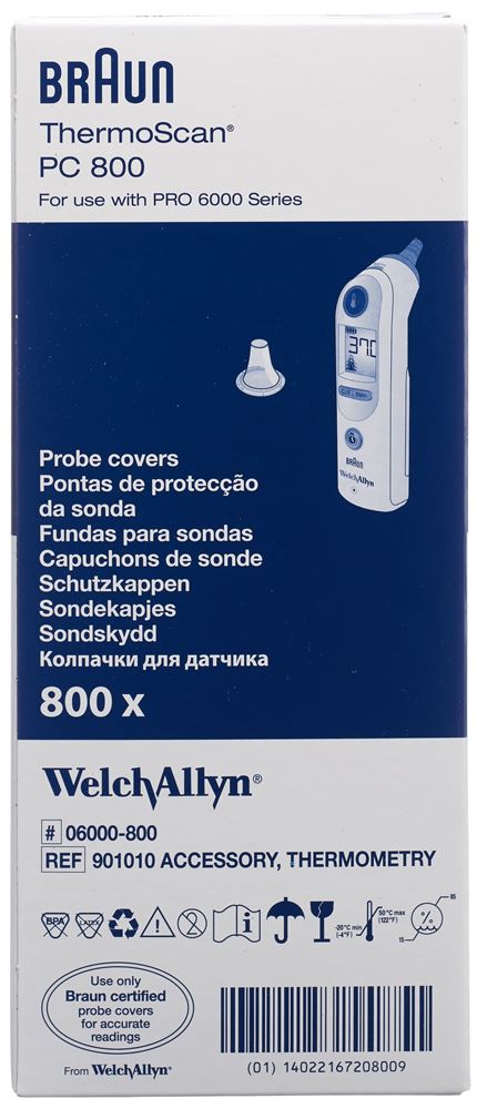 Welch Allyn Braun ThermoScan PRO 6000 Schutzhüllen 800 Stk