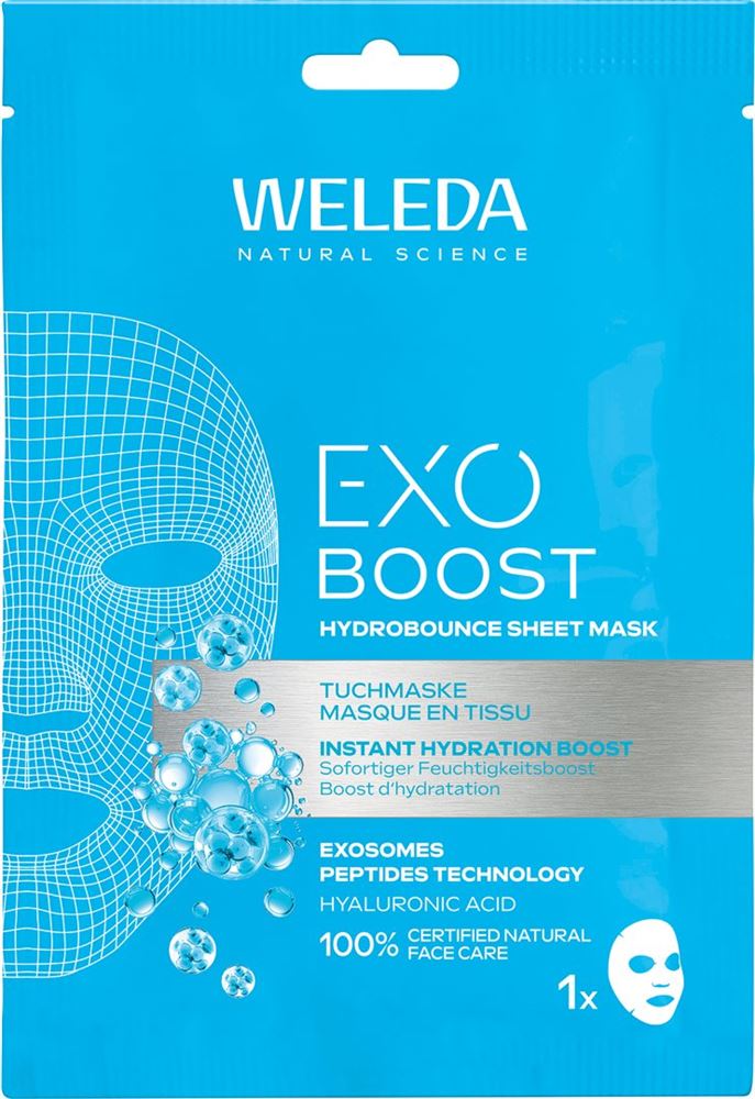 Weleda Exo Boost Hydrobounce Tuchmaske Feuchtigkeit Btl 20 ml