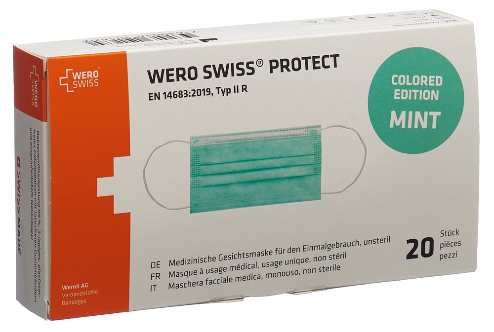 Wero Swiss Protect Maske Typ IIR mint Box 20 Stk