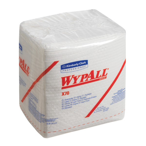 Wypall Reinigungstücher 31x32cm X70 Zellstoff / Synthetikfaser Hydroknit 1/4-Falzung weiss 912 Stk