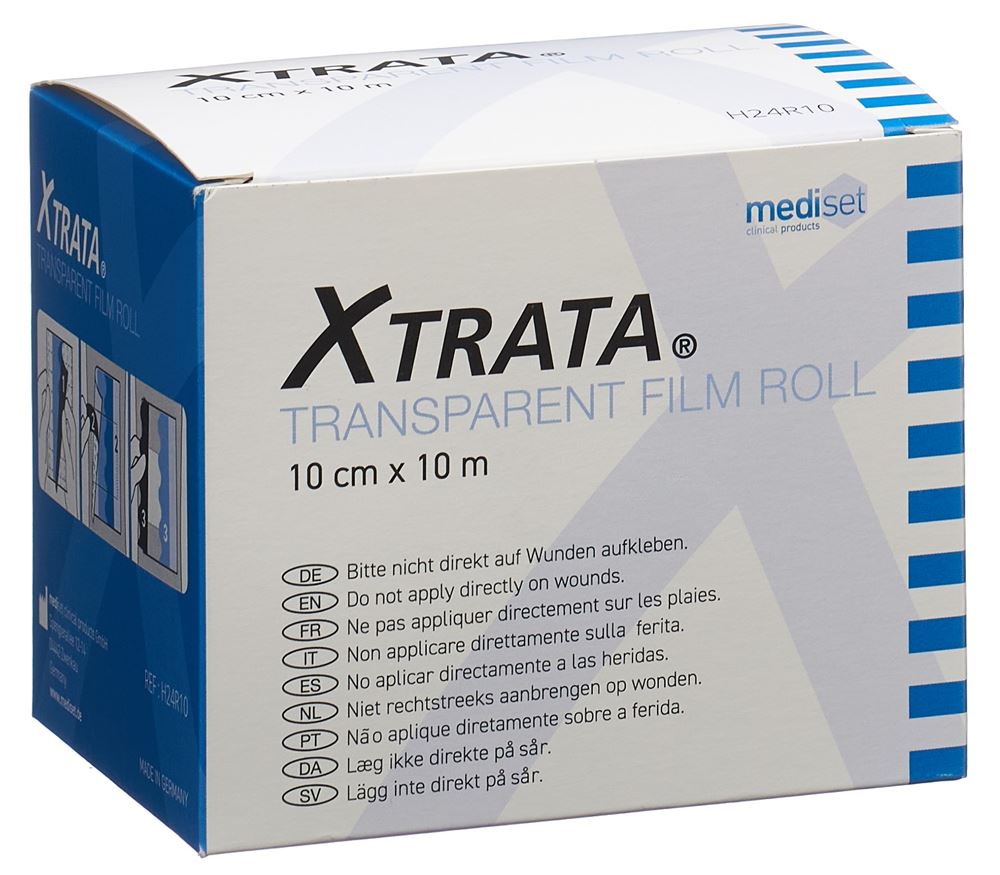 Xtrata transparenter Folienverband 10cmx10m hautfreundliche Fixation mit Lipo-Gel Rolle