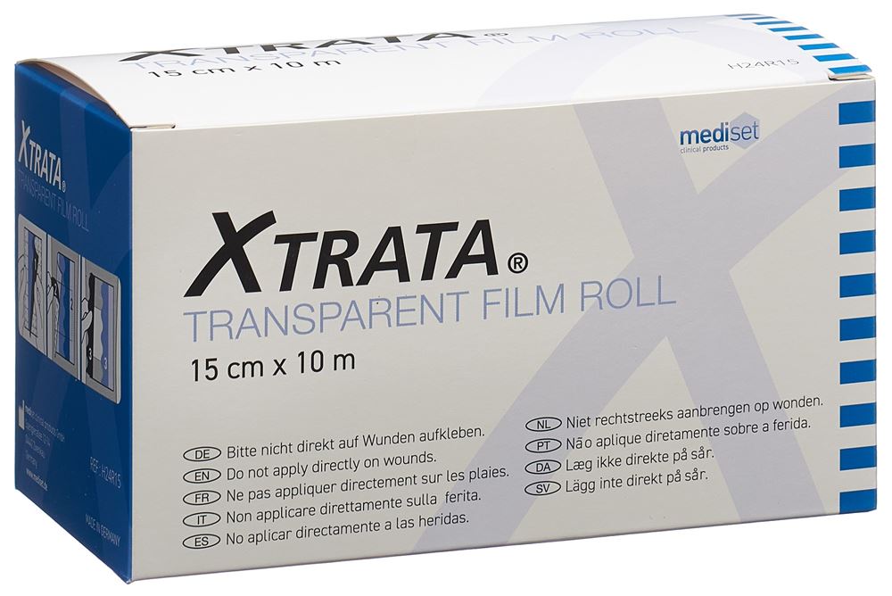 Xtrata transparenter Folienverband 15cmx10m hautfreundliche Fixation mit Lipo-Gel Rolle