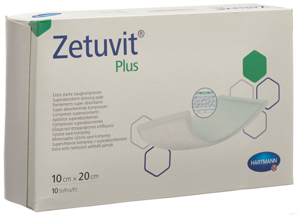 Zetuvit Plus Absorptionsverband 10x20cm 10 Stk
