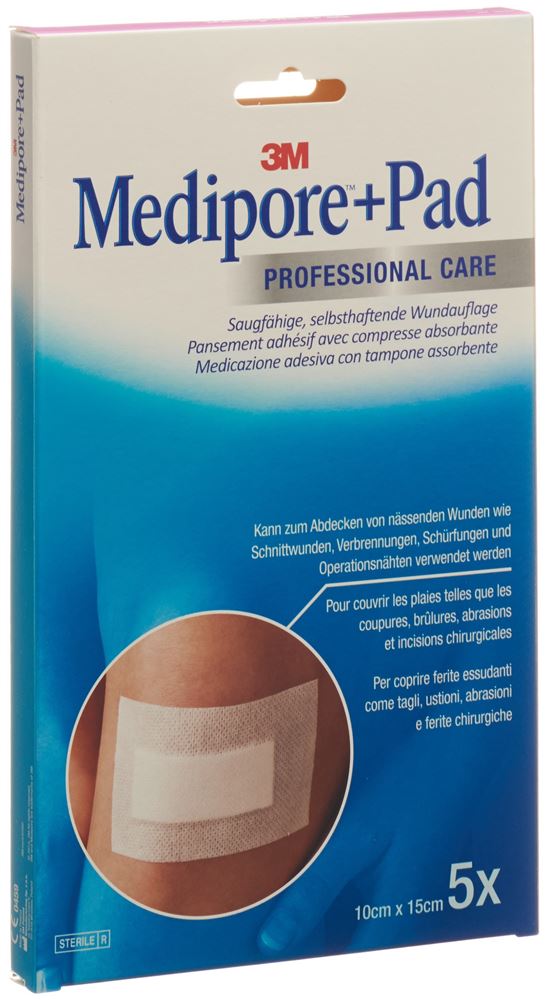 MEDIPORE 10x15cm Wundkissen 5x10.5cm 5 Stk, Hauptbild