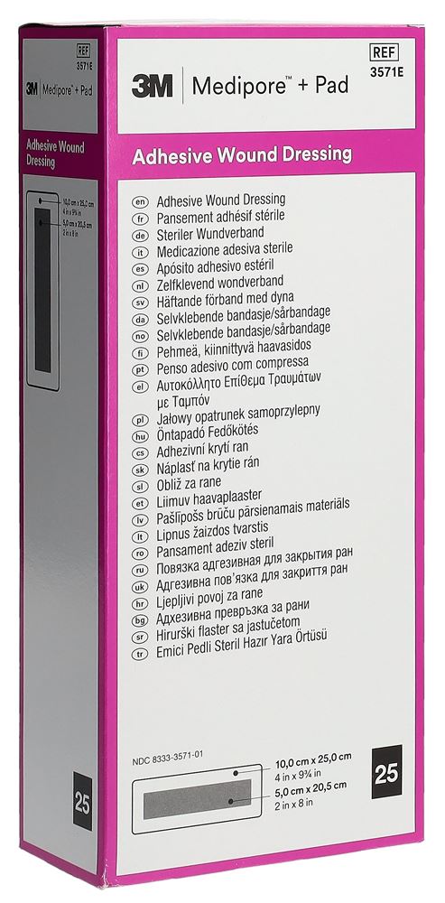 MEDIPORE 10x25cm compresse 5x20.5cm 25 pce