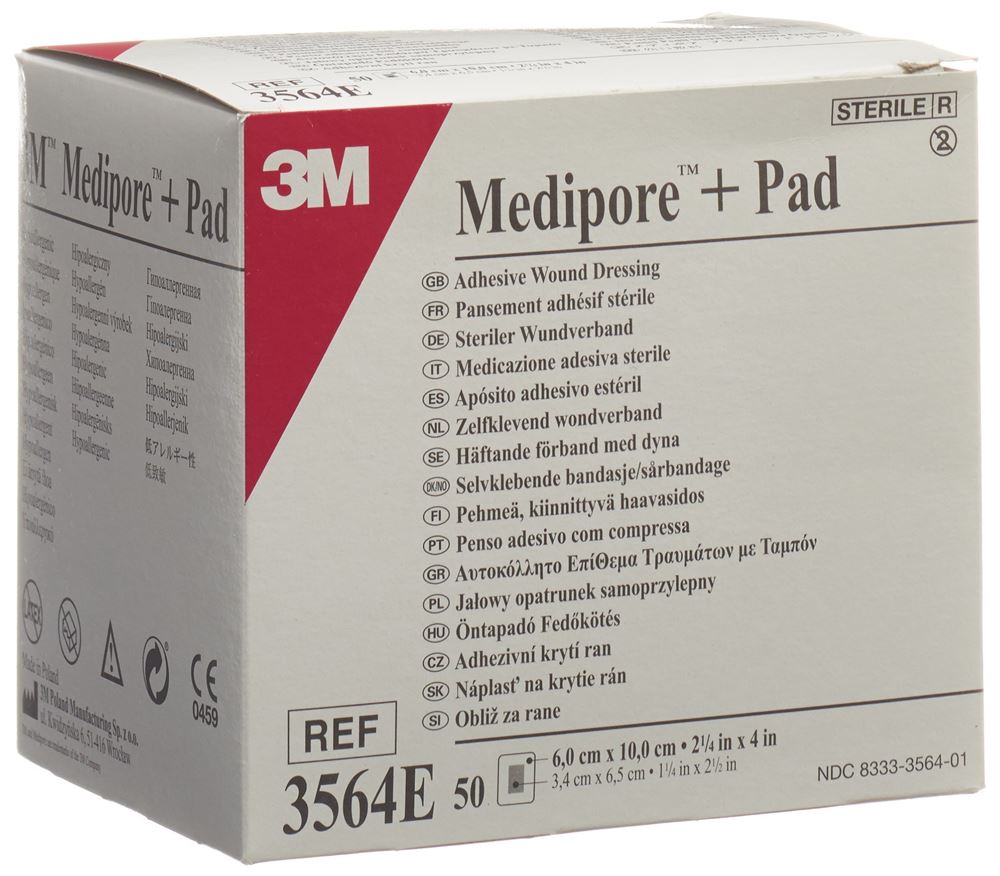 MEDIPORE 6x10cm Wundkissen 3.4x6.5cm 50 Stk, Hauptbild