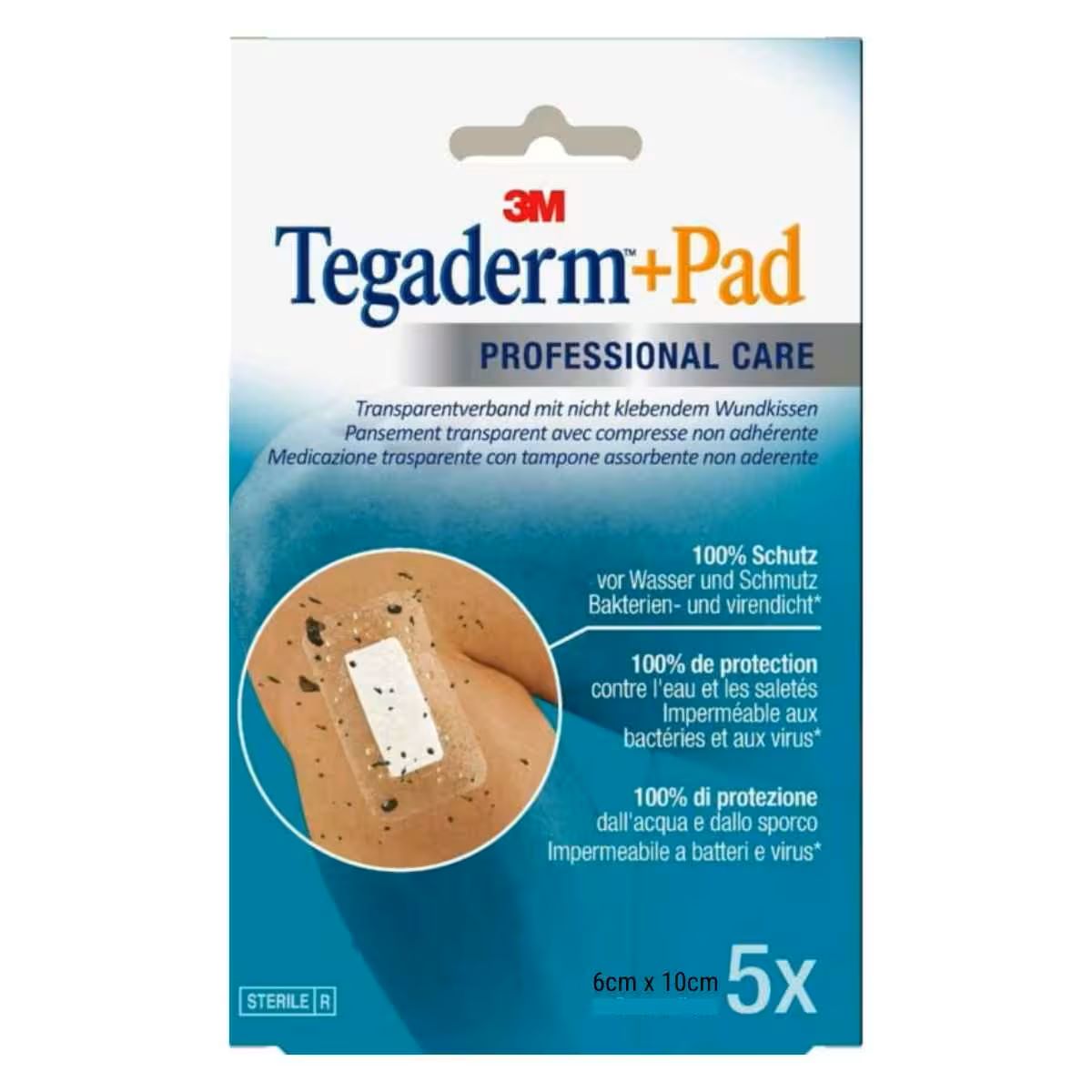 TEGADERM 6x10cm Wundkissen 2.5x6cm 5 pce