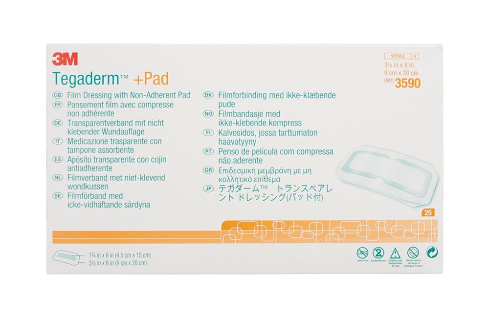 TEGADERM 9x20cm Wundkissen 4.5x15cm 25 Stk