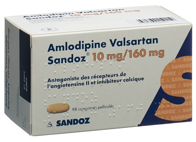 AMLODIPINE VALSARTAN Sandoz Cpr Pell 10mg 160mg Blist 98 Pce 