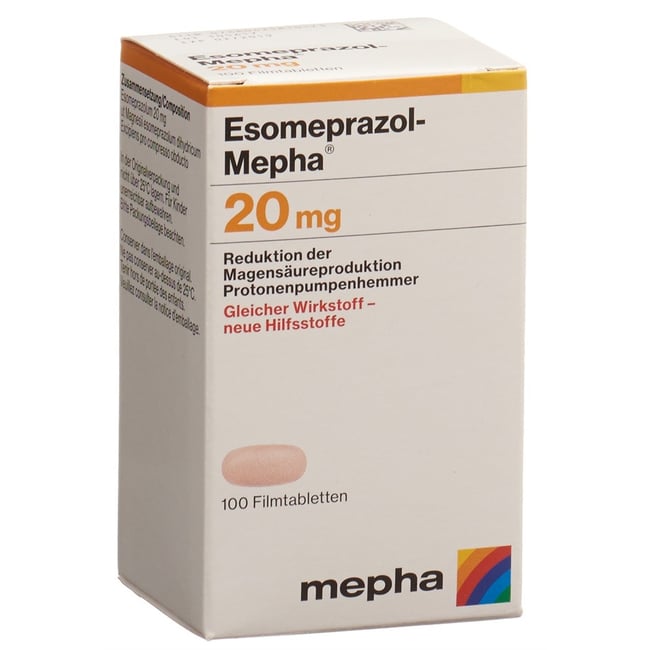 ESOMEPRAZOLE Mepha Filmtabl 20 mg Ds 100 Stk Sun Store Apotheke