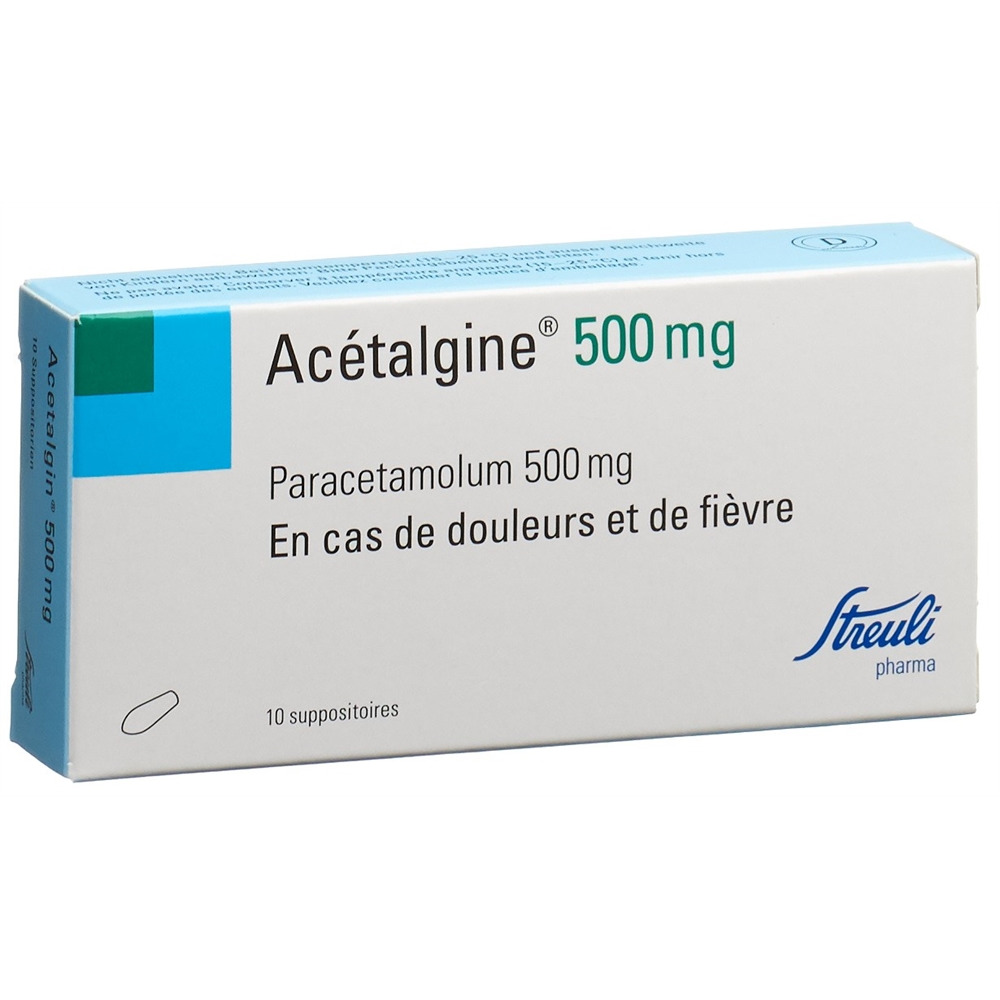 Acetalgin supp 500 mg blist 10 pce, image 2 sur 2