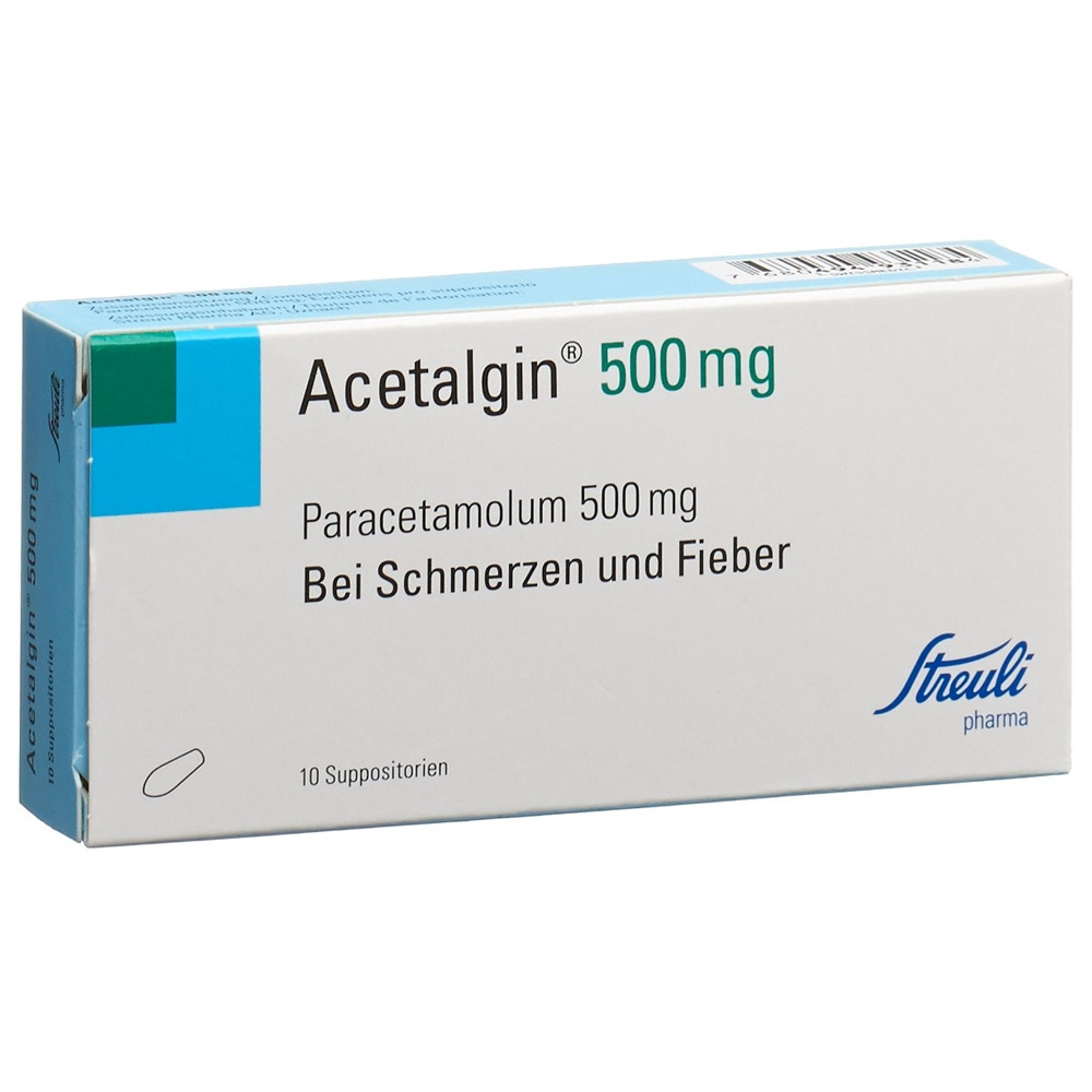 Acetalgin supp 500 mg blist 10 pce, image principale