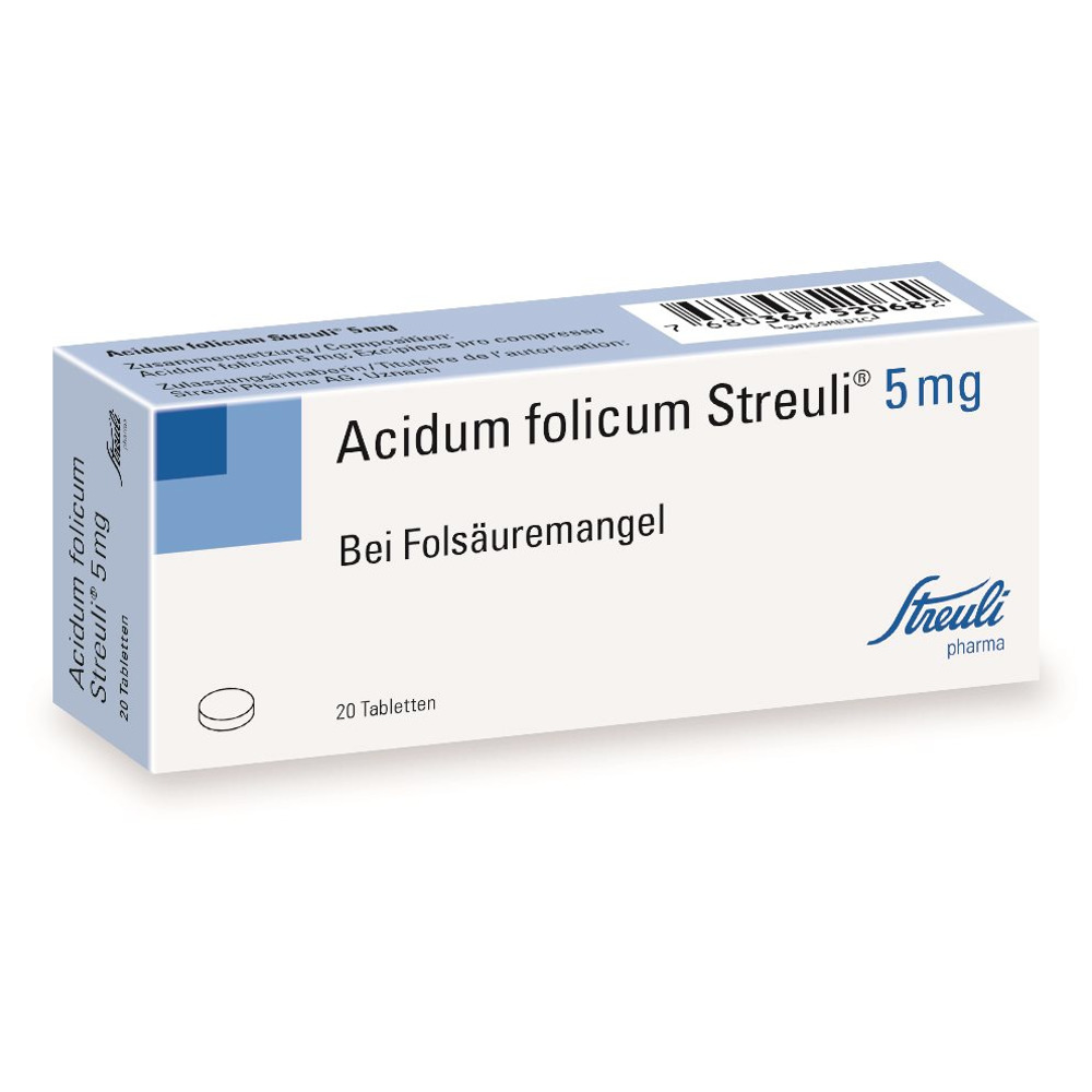 ACIDUM FOLICUM Streuli 5 mg, Hauptbild