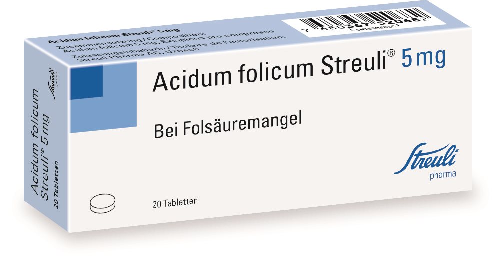 ACIDUM FOLICUM Streuli 5 mg, Hauptbild