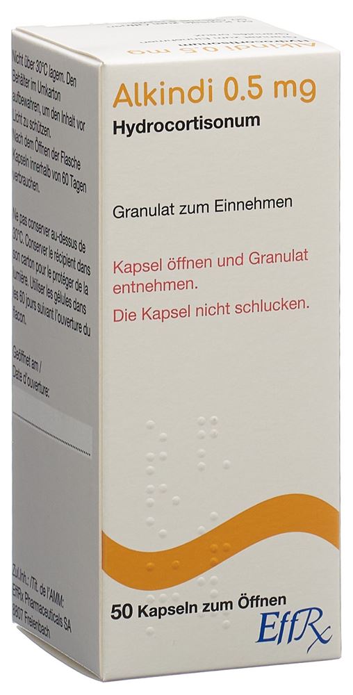 ALKINDI Gran 0.5 mg Kapseln zum Öffnen Fl 50 Stk, Hauptbild