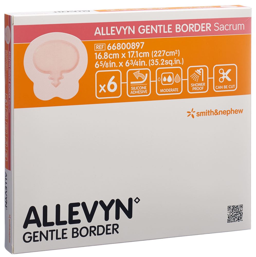 ALLEVYN GB SACRUM 16.8x17.1cm 6 pce