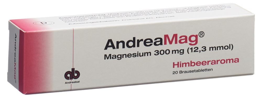 ANDREAMAG Brausetabl 300 mg mit Himbeeraroma Ds 20 Stk, Hauptbild