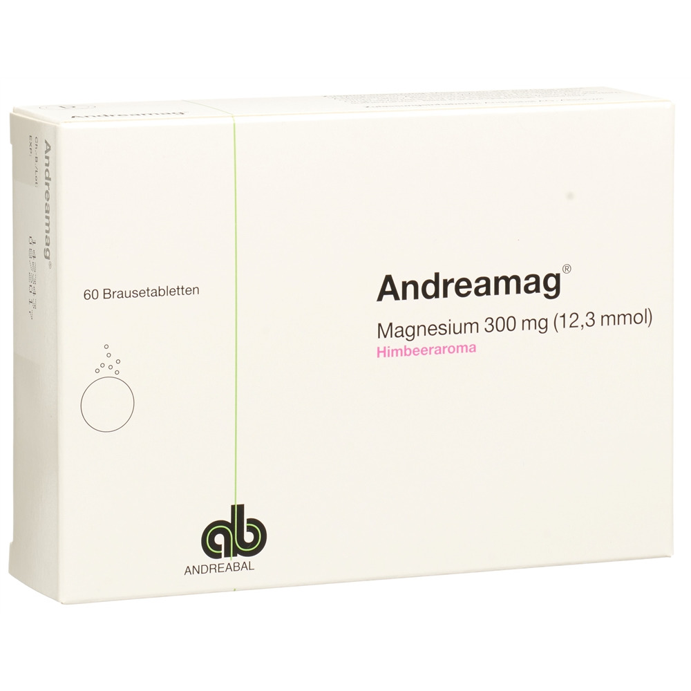 ANDREAMAG Brausetabl 300 mg mit Himbeeraroma Ds 60 Stk, Hauptbild