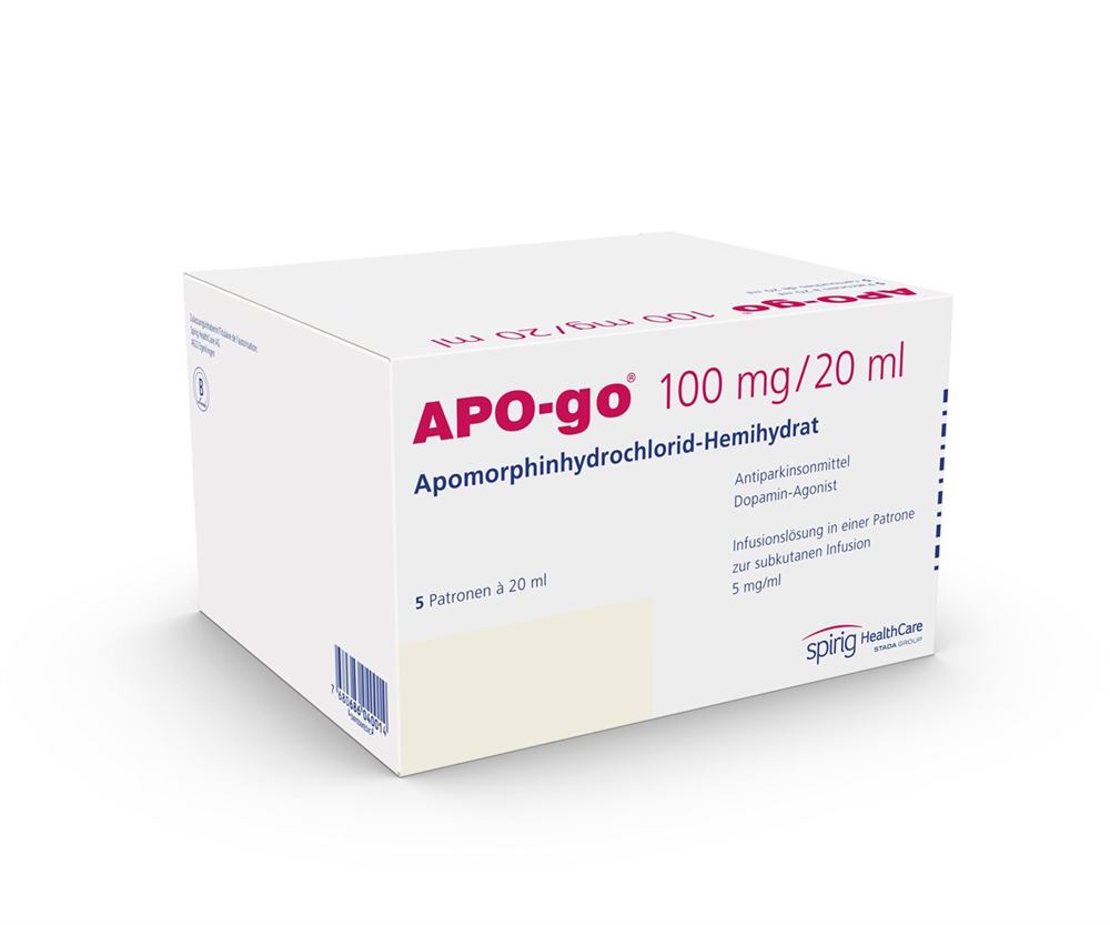 APO-GO Inf Lös 100 mg/20ml Patrone Patronen 20 ml, Hauptbild