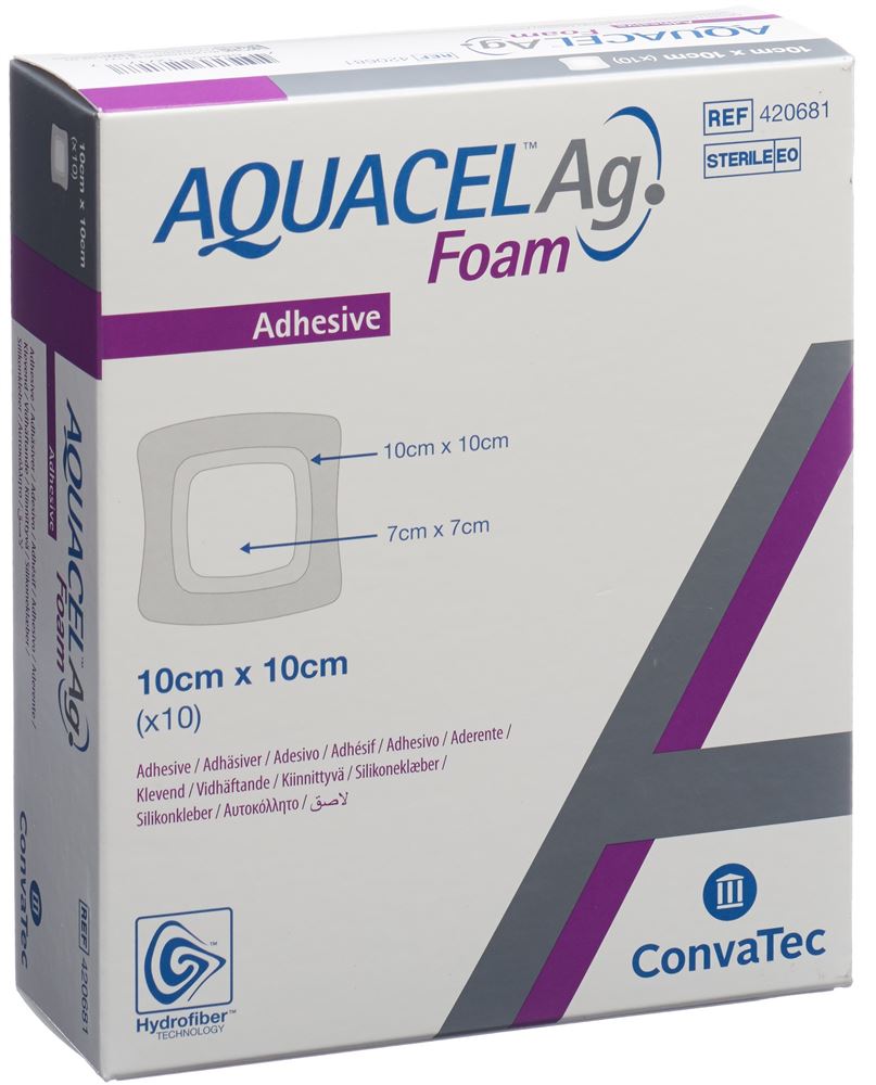 AQUACEL Ag Foam Schaumverband adhäsiv