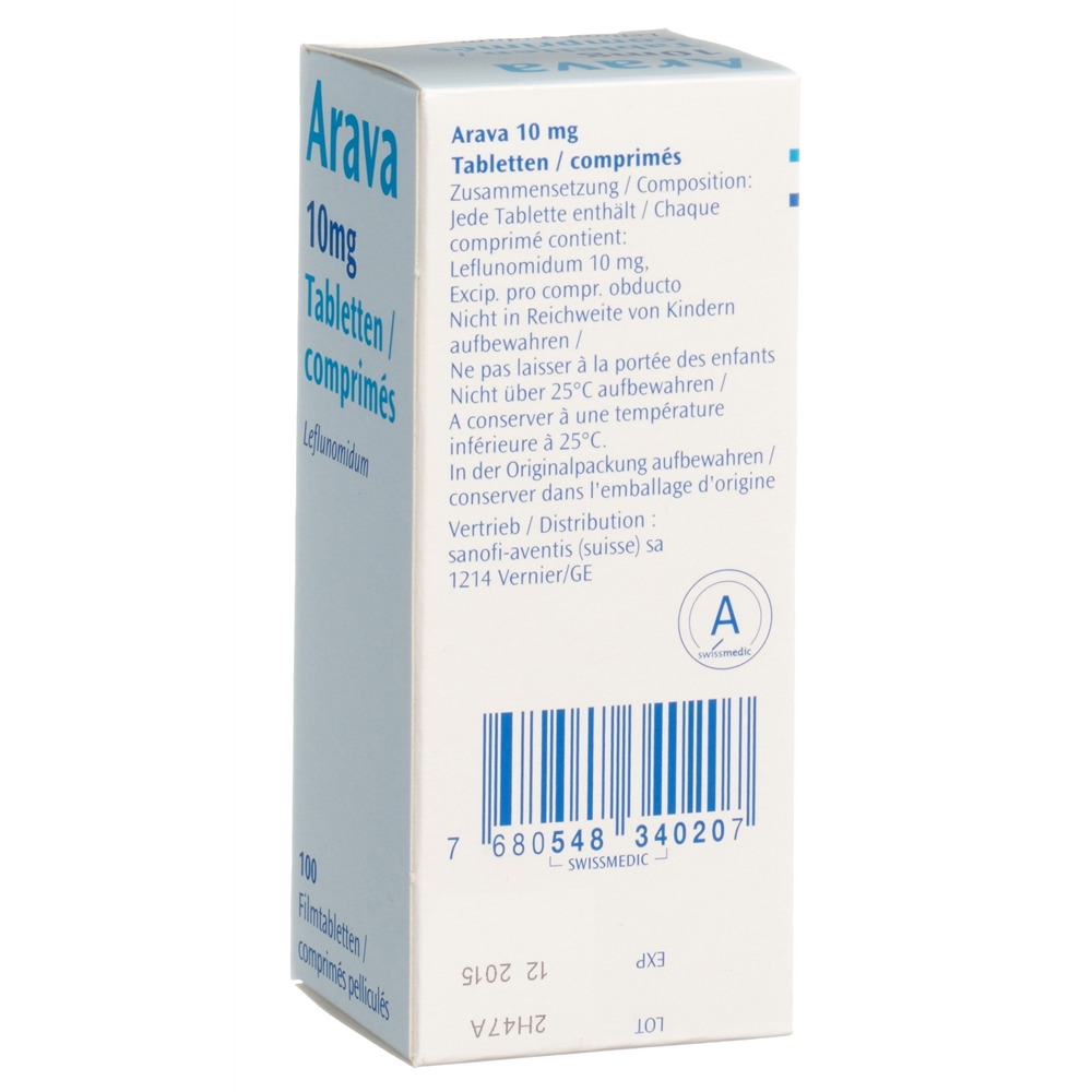 Arava Filmtabl 10 mg Ds 100 Stk, Bild 2 von 2