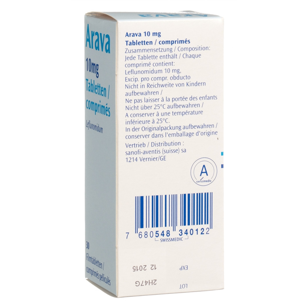 Arava Filmtabl 10 mg Ds 30 Stk, Bild 2 von 2