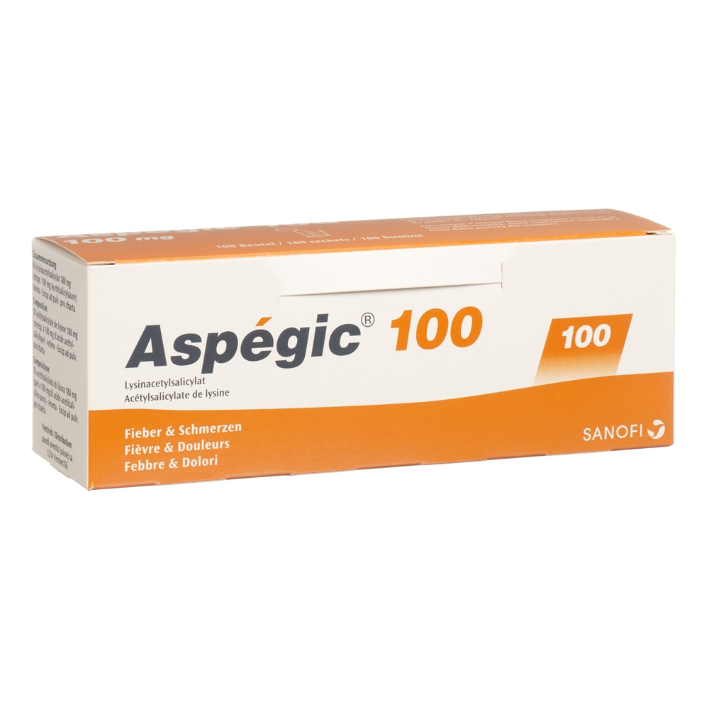 Aspegic pdr 100 mg sach 100 pce, image 2 sur 2