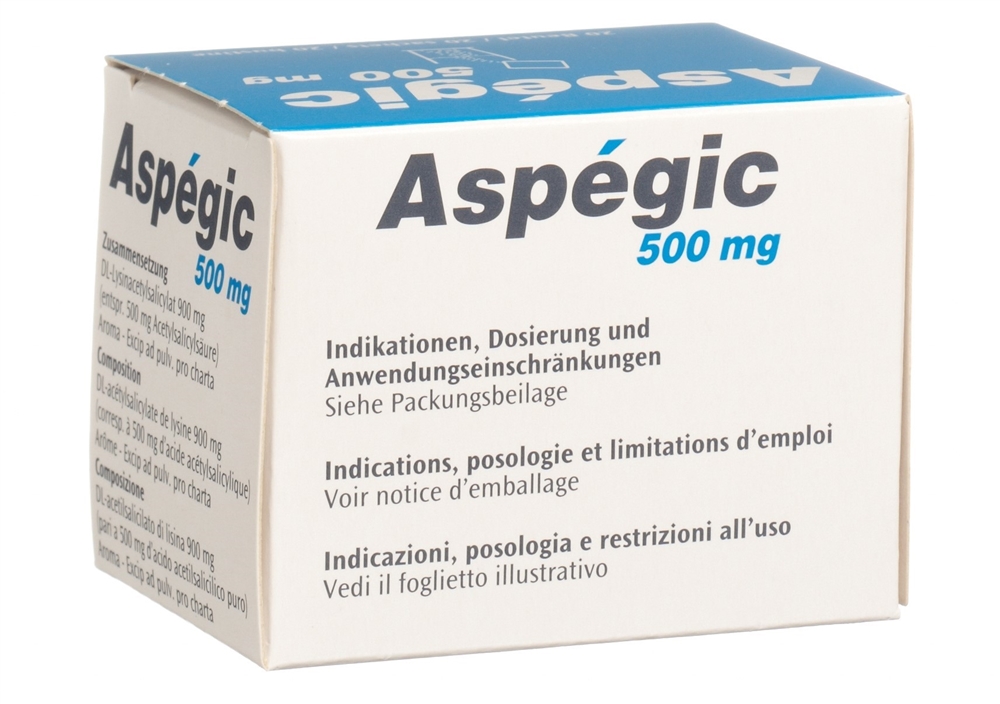 Aspegic pdr 500 mg sach 20 pce, image 2 sur 3