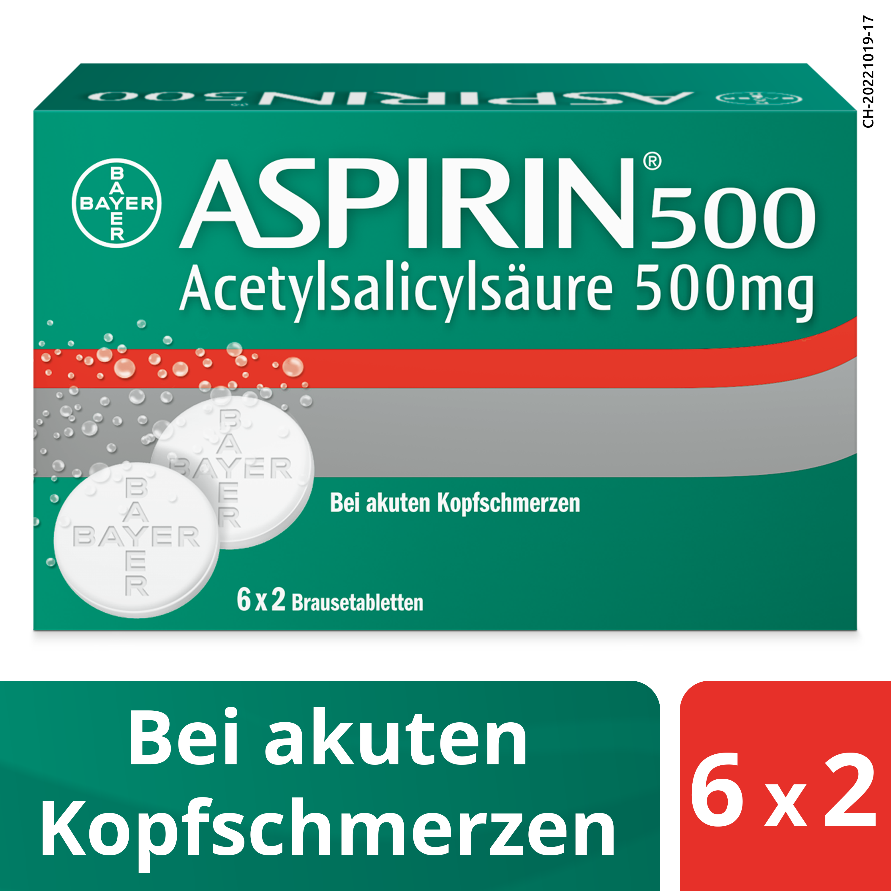 ASPIRINE Brausetabl 500 mg Btl 2 Stk, Bild 2 von 6