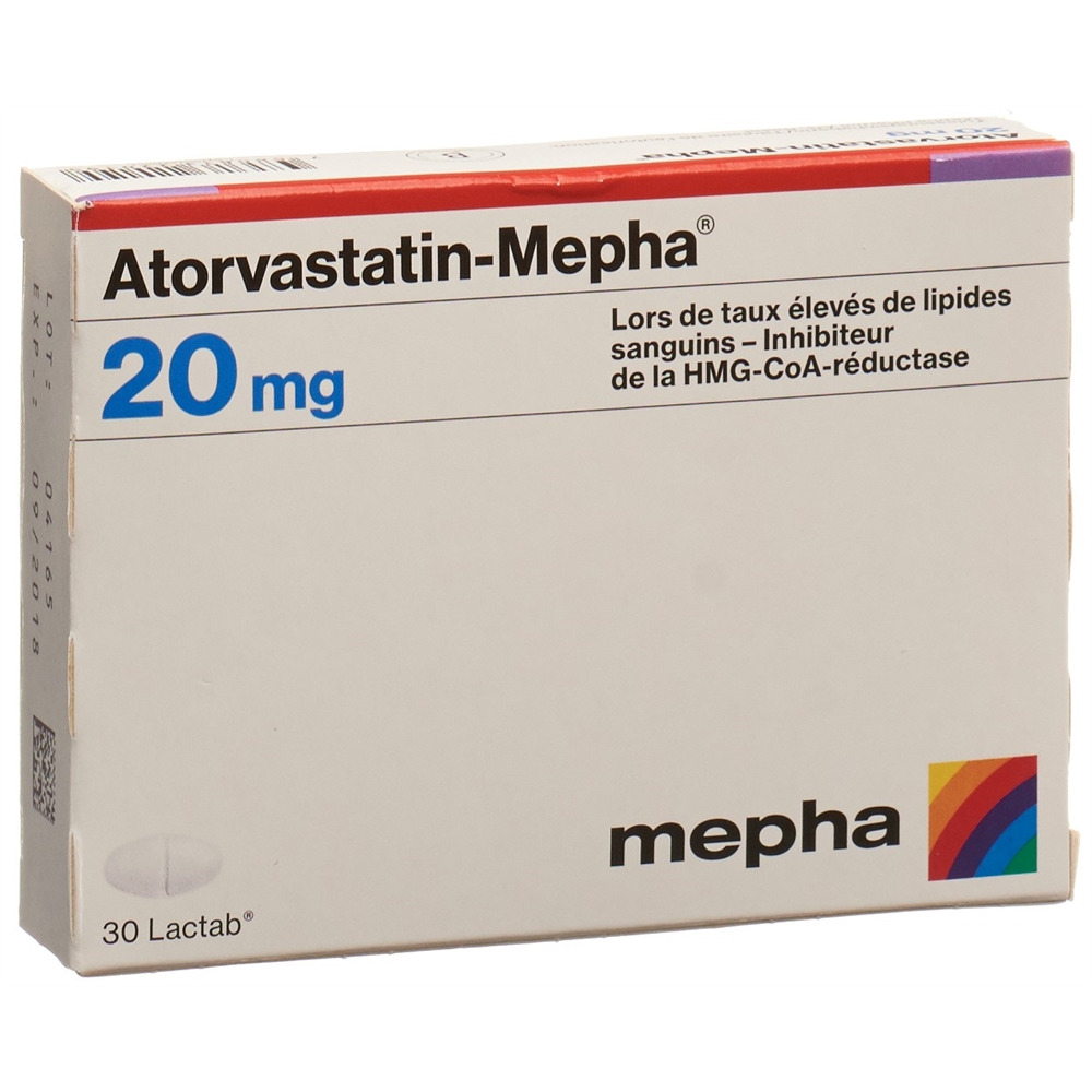 ATORVASTATINE Mepha 20 mg, image 2 sur 2