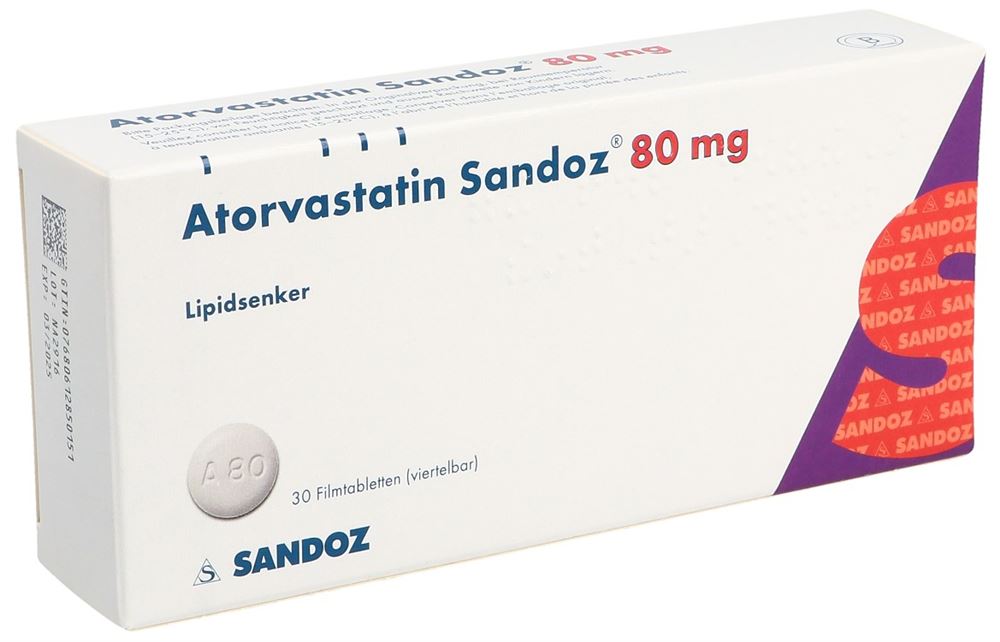 ATORVASTATINE Sandoz 80 mg, Hauptbild