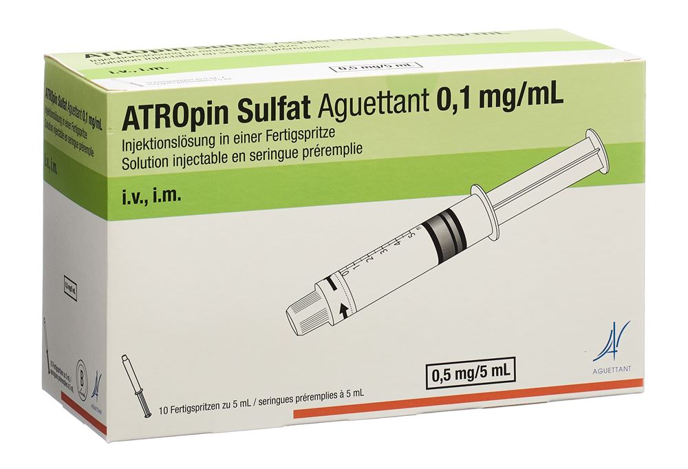 SULFATE D'ATROPINE Aguettant 0.5 mg/5ml, Hauptbild