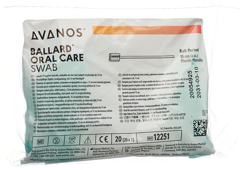 AVANOS bâtonnets d'hygiène buccale oral care swab, image principale