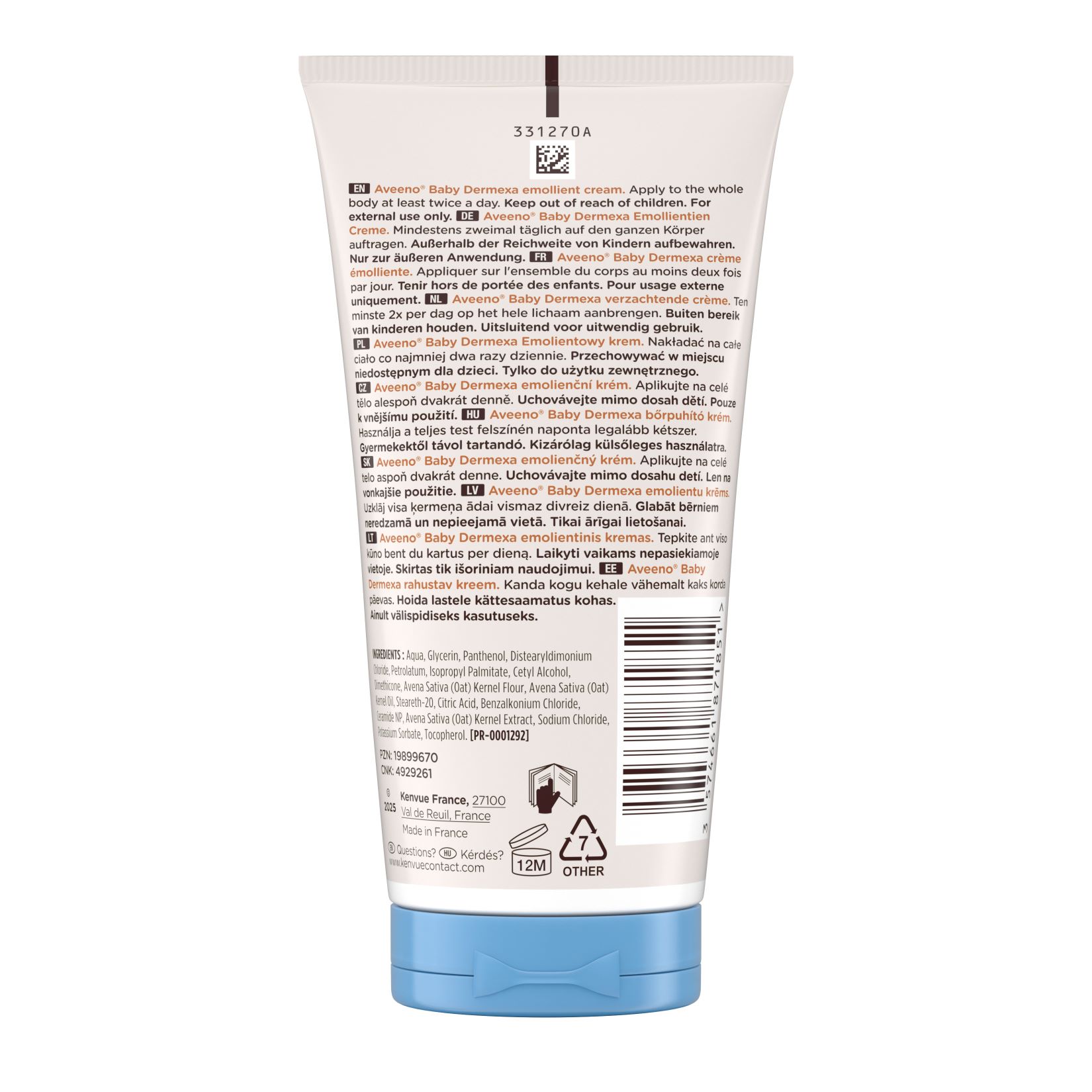 AVEENO Baby Dermexa crème émolliente, image 3 sur 3