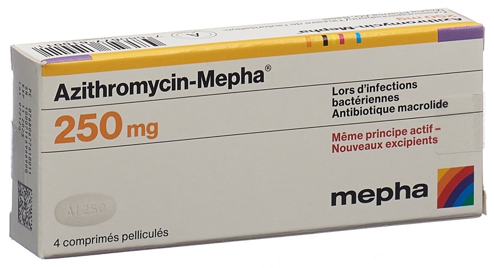 AZITHROMYCINE Mepha 250 mg, image 2 sur 2