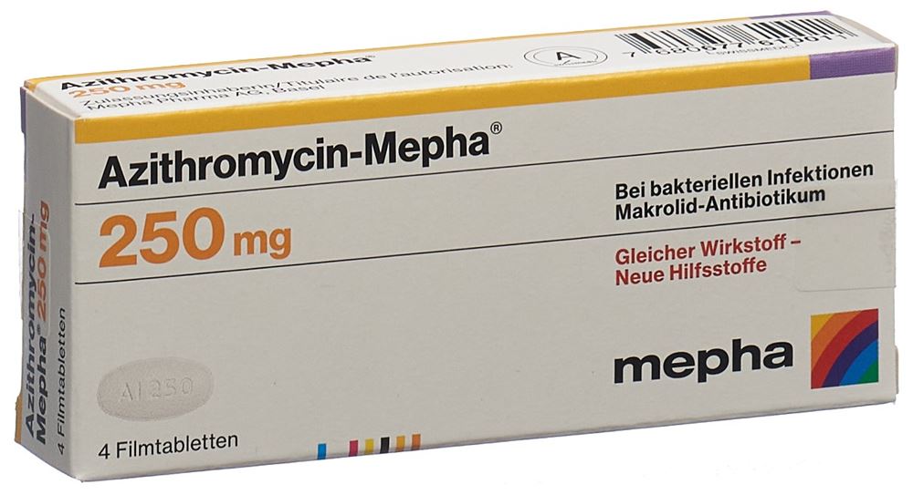 AZITHROMYCINE Mepha 250 mg, image principale
