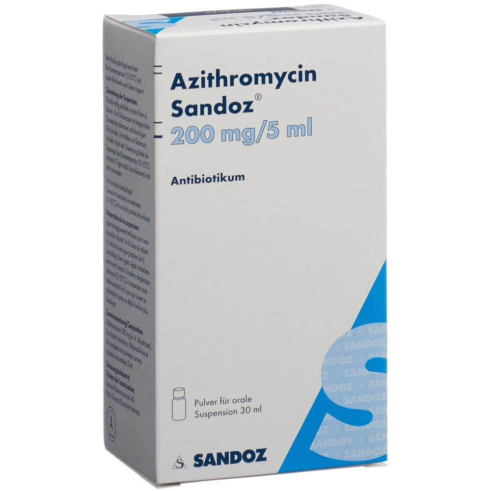 AZITHROMYCINE Sandoz 200 mg/5ml, Hauptbild