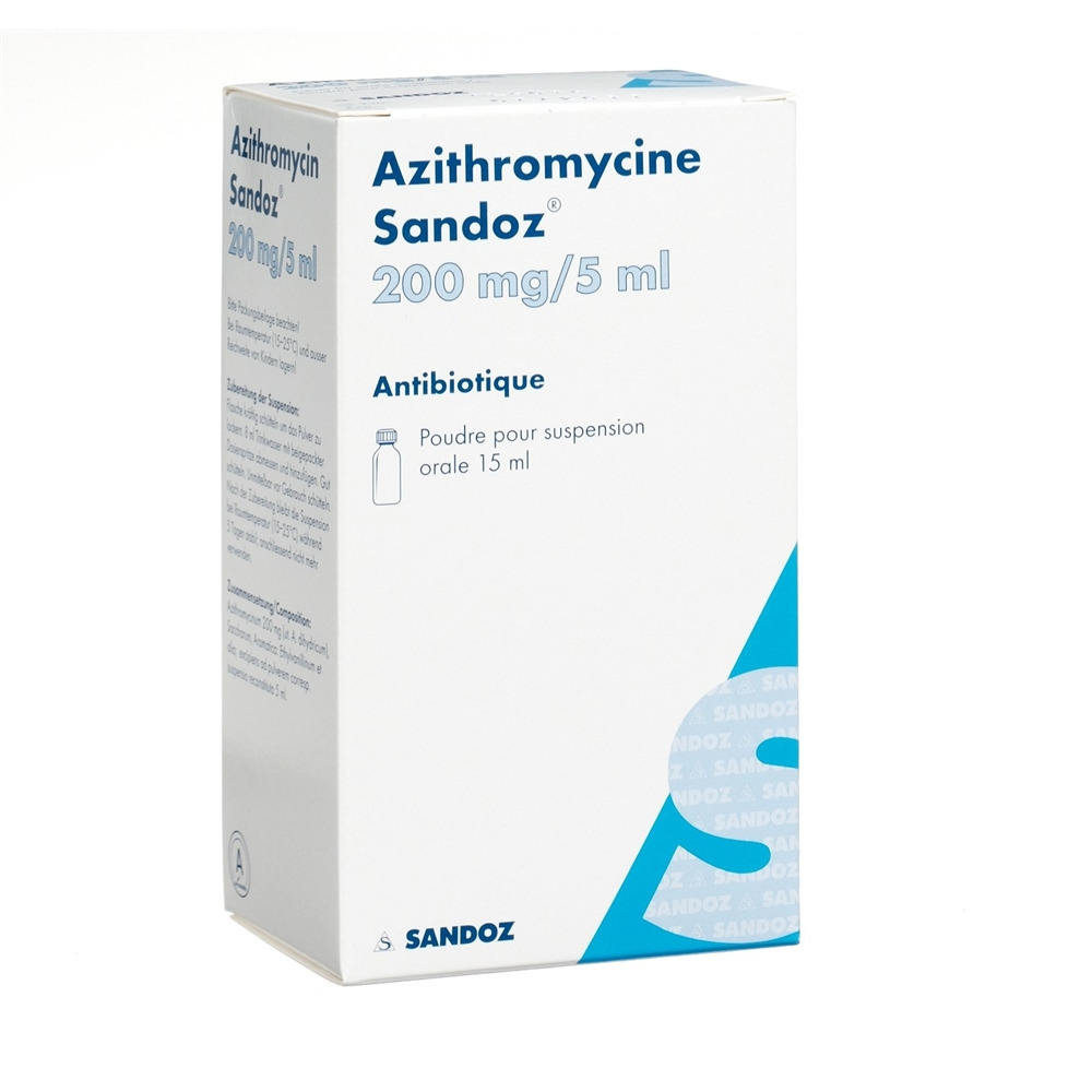 AZITHROMYCINE Sandoz 200 mg/5ml, image 2 sur 2