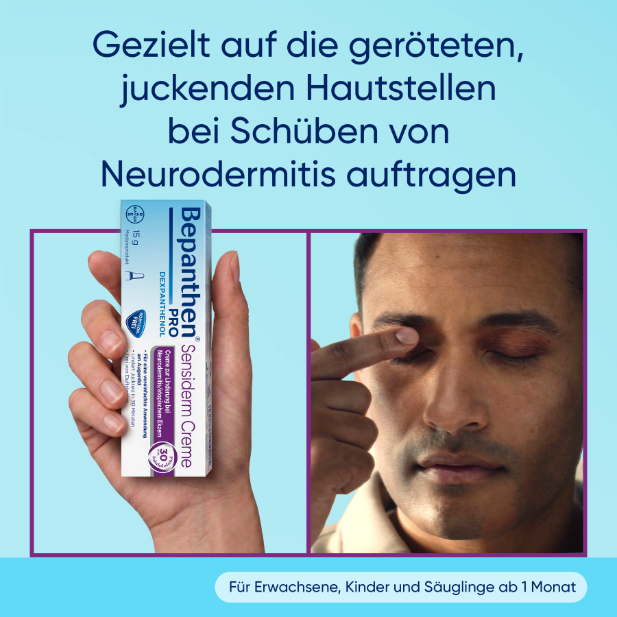 BEPANTHEN Pro Sensiderm Creme, gegen Juckreiz bei Neurodermitis, Bild 5 von 6