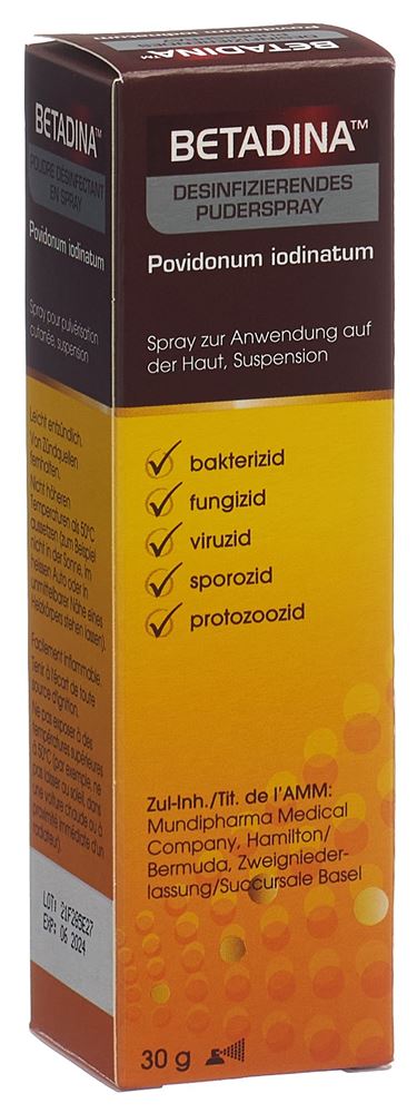 BETADINA desinfizierendes Puderspray, Hauptbild BETADINA desinfizierendes Puderspray, Hauptbild