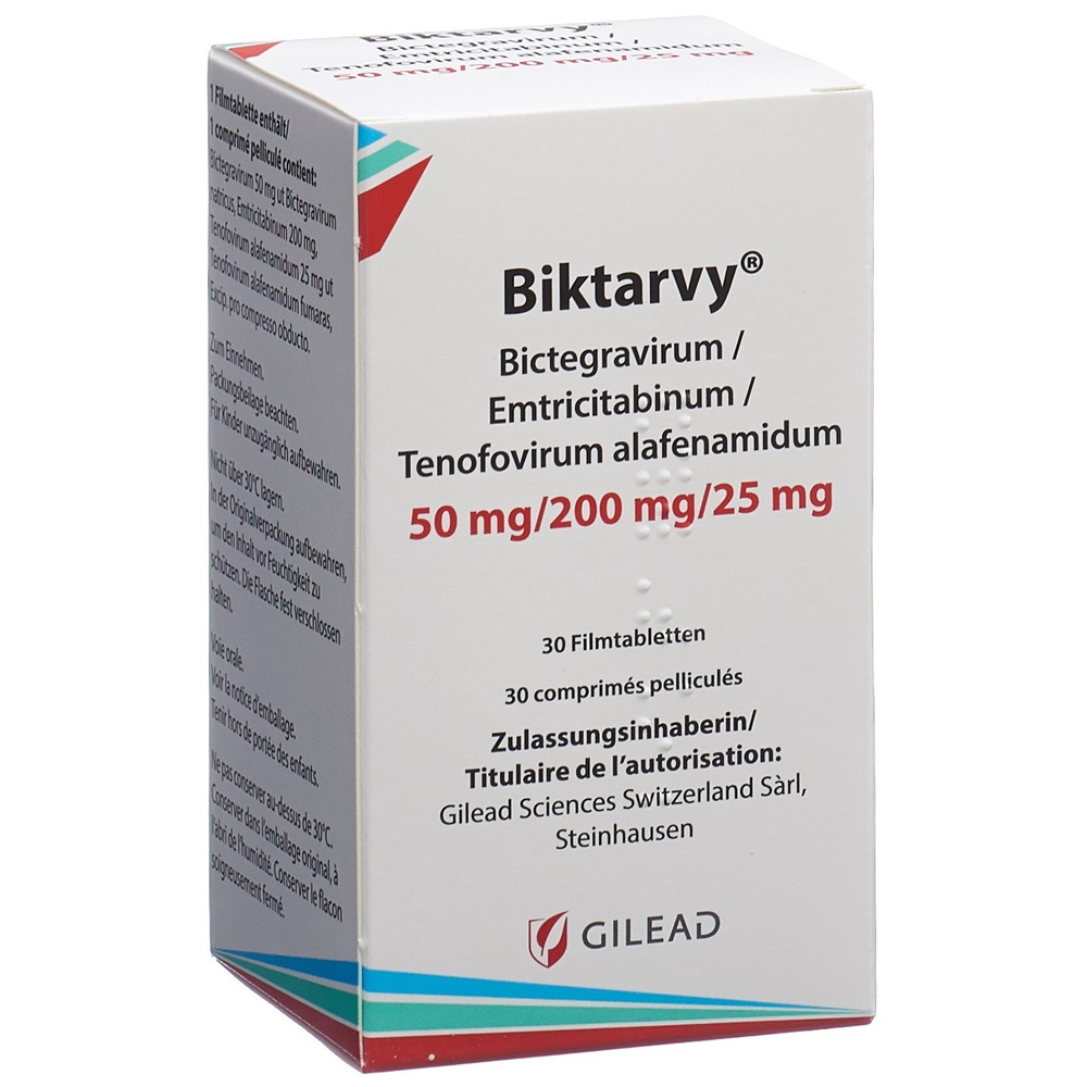 BIKTARVY cpr pell 50/200/25mg bte 30 pce, image principale