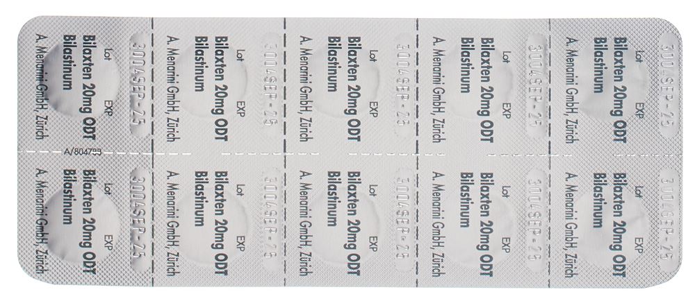 BILAXTEN Schmelztabl 20 mg Blist 10 Stk, Bild 3 von 5