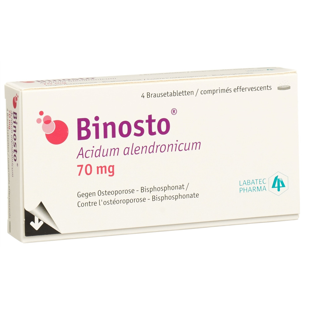 BINOSTO Brausetabl 70 mg Btl 4 Stk, Hauptbild