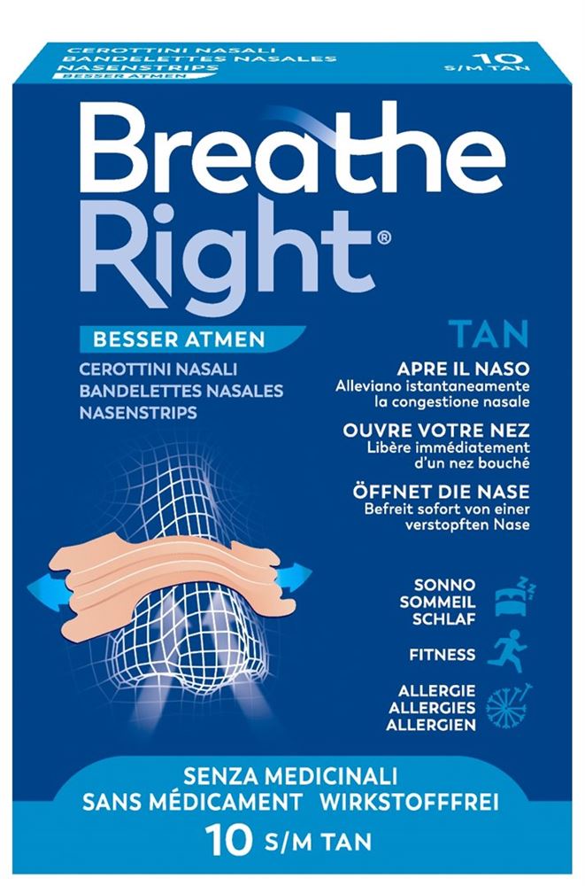 BREATHE RIGHT bandelettes nasales TAN