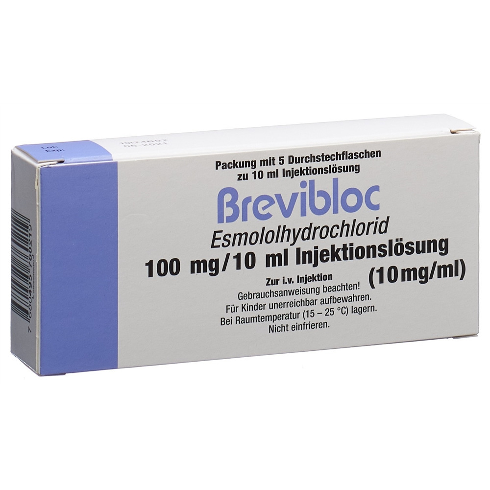 Brevibloc Inj Lös 100 mg/10ml Amp 10 ml, Hauptbild